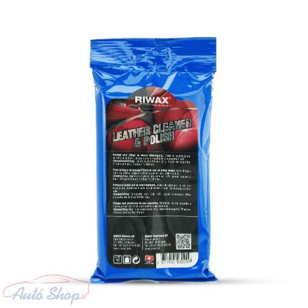 Riwax - Leather Cleaner & polish - Bőrtisztító és ápoló kendő (15db/csomag)