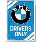 BMW Nostalgic BMW PARKING ONLY FÉMPLAKÁT FÉM KÉPESLAP TÁBLA 10X14CM
