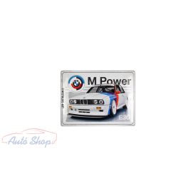   Nostalgic-Art Retro fém képeslap, 10 x 14 cm, BMW E30 M3 - BMW ajándékötlet, eredeti licenctermék (OLP), fém képeslap, mini fémtábla üdvözlőkártyaként