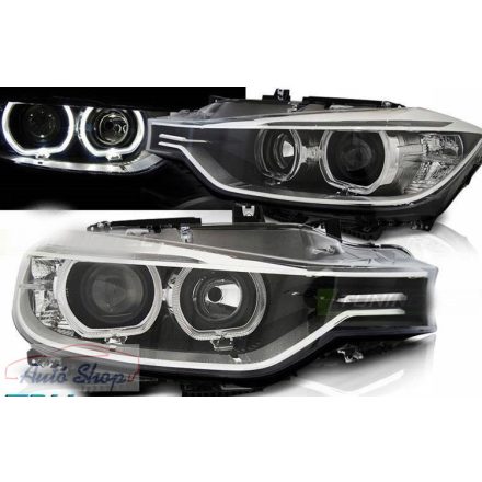 BMW F30 F31 Angel Eyes LED Fekete Fényszóró  pár