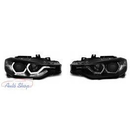   BMW F30 Limuzin , F31 Touring Fekete ANGEL EYES LED DRL Első Lámpa szett  2011.10-2015.05