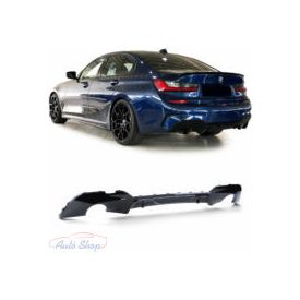   BMW G20/G21 M-packet hátsó lökhárítóba M-Performance stílusú lakkozott fekete műanyag diffúzor kétoldali 1csöves