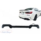 BMW G20/G21 M-packet hátsó lökhárítóba M-Performance stílusú lakkozott fekete műanyag diffúzor kétoldali 2 csöves