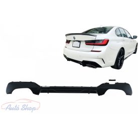   BMW G20/G21 M-packet hátsó lökhárítóba M-Performance stílusú lakkozott fekete műanyag diffúzor kétoldali 2 csöves