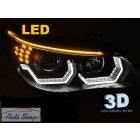 BMW E60 E61 03-07 Angel Eyes LED 3D Fekete ELső lámpa