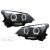 BMW E60 , E61 2003-2007 Fekete CCFL ANGEL EYES LED , Halogén Első Lámpa Pár F10 Optik