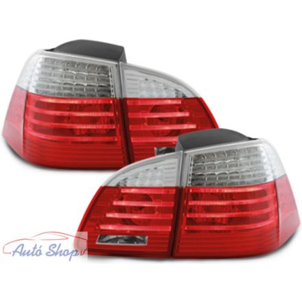 BMW E61 04-03.07 TOURING Piros-Fehér Kristály LEDes Hátsó lámpa szett , Minőségi termék , hátsó lámpák , Világítás , 1224895