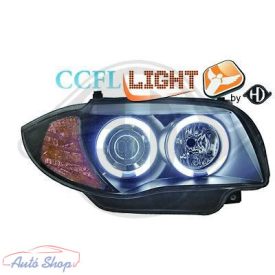 BMW 1 E87/E81/82/88 04-11 ANGEL EYES FEKETE ELSŐ LÁMPA
