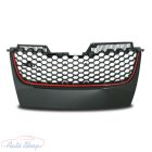 VW Golf V , 5  Jetta GTI hűtőrács jelvény nélkül, fekete méhsejt háló, Piros körvonal  1K1853653BRO