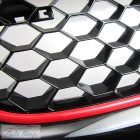 VW Golf V , 5  Jetta GTI hűtőrács jelvény nélkül, fekete méhsejt háló, Piros körvonal  1K1853653BRO