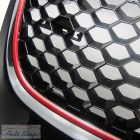 VW Golf V , 5  Jetta GTI hűtőrács jelvény nélkül, fekete méhsejt háló, Piros körvonal  1K1853653BRO