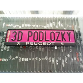   PEUGEOT  3D rendszámtábla tartó , Rendszámtábla keret , Rendszámtáblatartó