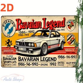   BMW Legend BMW FALI FÉMPLAKÁT FÉM TÁBLA 20X30CM   BMW szerelmeseinek, Autórajóngóknak Klasszikus Autó Illusztrációval