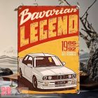 BMW Legend BMW FALI FÉMPLAKÁT FÉM TÁBLA 30X20CM   BMW szerelmeseinek, Autórajóngóknak Klasszikus Autó Illusztrációval