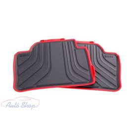   Gyári BMW F30 F31 F36 GT F80 M3 Allweather fekete-piros "sport" hátsó gumiszőnyeg szett 51472219803