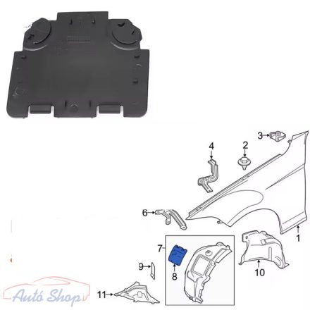 BMW E90 E91 ÚJ jobb első dobbetét burkolat ajtó takaró szervízalkatrész 51717143850