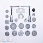 Féknyereg összenyomó készlet 22 db-os tárcsafék-szerszámkészlet – Nehézgépészeti szénacél dugattyús féknyereg-kompresszor és visszatekerő készlet fékbetét cseréhez