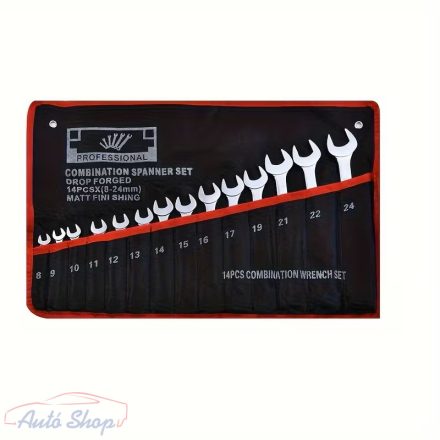 Profi minőségű 14 részes csillag-villás kulcs készlet, többfunkciós villáskulcs készlet 8-24mm 