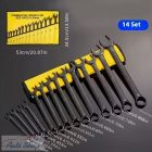 XTousen Ipari Minőségű Ultra vékony  minőségű 14 részes csillag-villás kulcs készlet, Kombinált Kulcskészlet , többfunkciós villáskulcs készlet 8-24mm 
