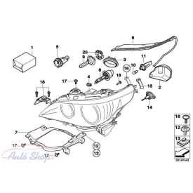   BMW E60/E61 EREDETI XENON N/S Kiváló minőségű jobb oldali fényszoró fedél , sapka , 2003-2007 , 63116933240