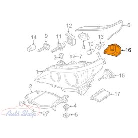   BMW E60/E61 LCI EREDETI XENON N/S Kiváló minőségű jobb oldali fényszoró fedél , sapka 63127187272
