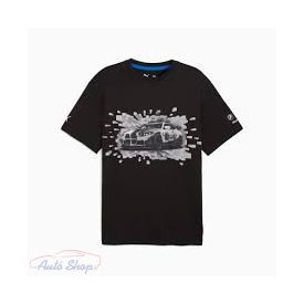    BMW PUMA MMS ESS Autós Grafikus Férfi Fekete Póló kerek nyakú pamutpóló 632912-01