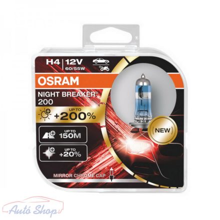 Osram Night Breaker 200 H4 +200% halogén izzó DUO BOX 64193NB-HCB