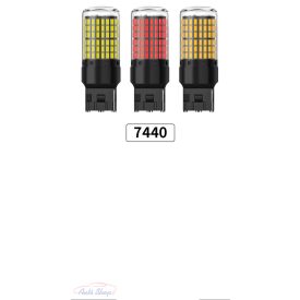 7443 W21-5W  Canbus led izzó pár Piros