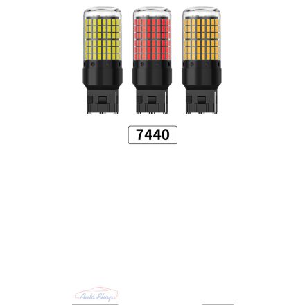 7443 W21-5W  Canbus led izzó pár Piros