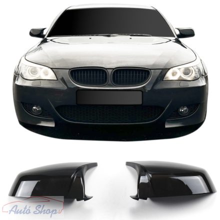 BMW E60, E61 Lci  M style M-Tech visszapillantó tükör borítás, fényes fekete , carbon 2007-2010