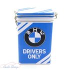 BMW Drivers only csatos fém doboz tároló tárolódoboz BMW szerelmeseinek, Autórajóngóknak