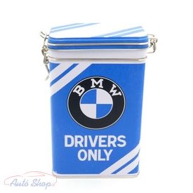   BMW Drivers only csatos fém doboz tároló tárolódoboz BMW szerelmeseinek, Autórajóngóknak