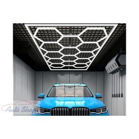   Hexagon méhsejt mennyezeti lámparendszer, 3.94 x 2.29 m , szabályozható fényerővel , Műhely Világítás Rendszer