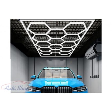 Hexagon méhsejt mennyezeti lámparendszer, 3.94 x 2.29 m , szabályozható fényerővel , Műhely Világítás Rendszer