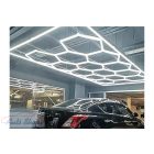 Hexagon méhsejt mennyezeti lámparendszer, 3.94 x 2.29 m , szabályozható fényerővel , Műhely Világítás Rendszer