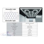 Hexagon méhsejt mennyezeti lámparendszer, 4.33 x 2.28 m , szabályozható fényerővel , Műhely Világítás Rendszer