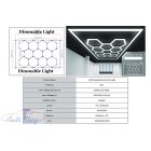 Hexagon méhsejt mennyezeti lámparendszer, 4,02 x 2,91 m, szabályozható fényerővel , Műhely Világítás Rendszer