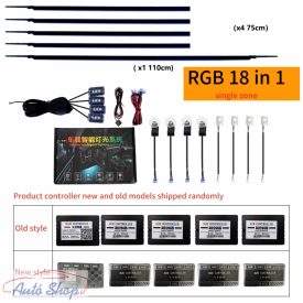   LED Ambient Tuning Lights  18 az 1-ben autóbelső akril vezetőszálas csík RGB 64 színben 