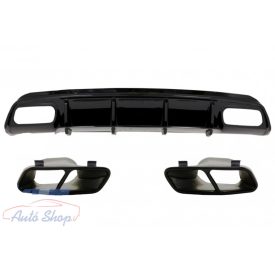   Mercedes A-Class W176 A45 Facelift AMG Design Hátsó diffúzor kipufogóvégekkel fényes fekete ( 2012-2015 )