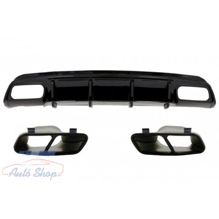 Mercedes A-Class W176 A45 Facelift AMG Design Hátsó diffúzor kipufogóvégekkel fényes fekete ( 2012-2015 )