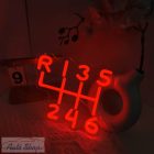 Autószerelő műhely LED tábla neonreklám dekoráció , autós LED neon éjszakai lámpa,  BMW GARAGE - Garázstábla  21,8 x 25,4 cm