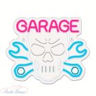 Autószerelő műhely LED tábla  neonreklám dekoráció , autós LED neon éjszakai lámpa,  BMW GARAGE - Garázstábla  38 x 28,7 cm