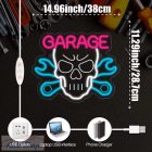 Autószerelő műhely LED tábla  neonreklám dekoráció , autós LED neon éjszakai lámpa,  BMW GARAGE - Garázstábla  38 x 28,7 cm