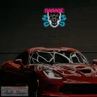 Autószerelő műhely LED tábla  neonreklám dekoráció , autós LED neon éjszakai lámpa,  BMW GARAGE - Garázstábla  38 x 28,7 cm
