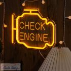 Autószerelő műhely LED tábla "Check Engine" neonreklám dekoráció , autós LED neon éjszakai lámpa,  BMW GARAGE - Garázstábla  30 x 22,5 cm