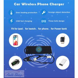   Vezeték nélküli telefon töltő BMW F30 F31 F32 F33 F34 F35 F36 M4 F82 3 4 Szériákhoz 15w gyors töltő funkció Belső Töltőlap Telefontartó 