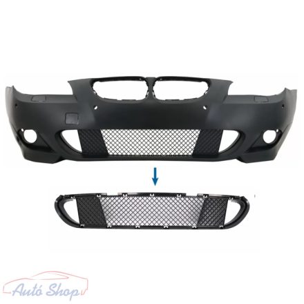 BMW E60,E61 M-PACKET , M-TECH ELSŐ  Lökhárító Rács Szett a két szélső trapéz rácsot is tartalmazza  , 51117896586
