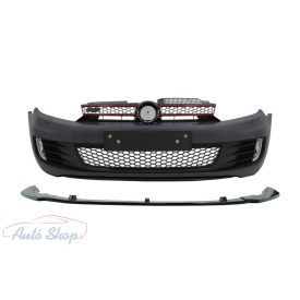   Volkswagen Golf VI 6 MK6 GTI Look Első Lökhárító Fényes fekete Spoiler , Lipe , Toldat , Évj.: 2008 - 2013