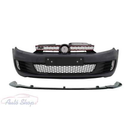 Volkswagen Golf VI 6 MK6 GTI Look Első Lökhárító Fényes fekete Spoiler , Lipe , Toldat , Évj.: 2008 - 2013