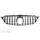 Mercedes C-osztály Hűtőrács GT GT-R AMG Panamericana W205 Sedan S205 T-Modell A205 Cabriolet C205 Coupe Facelifthez (2018.03-2020) Fényes Fekete